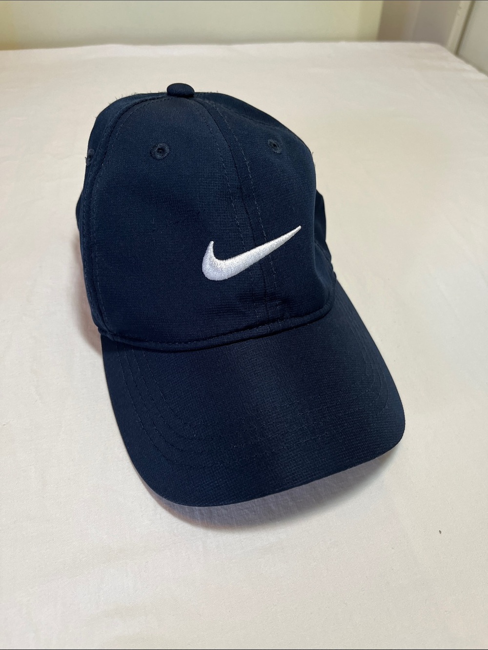 Child Nike Navy Baseball Cap with White Swoosh